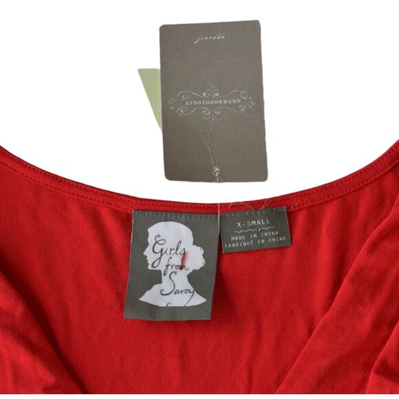 NWT Anthropologie Girls from Savoy Red Draped Dress XS - Picture 3 of 7